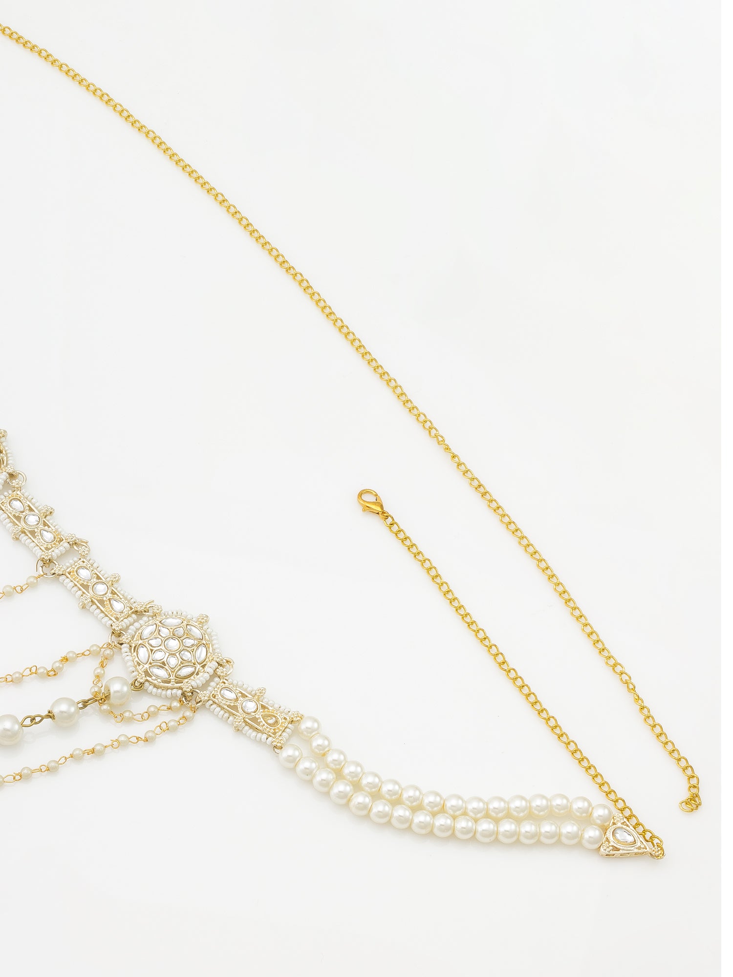 Aadita Pearl and Kundan Multi-Layer Kamarbandh Waist Chain