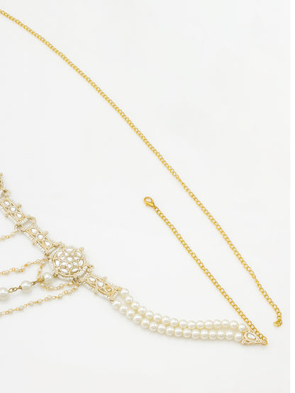 Aadita Pearl and Kundan Multi-Layer Kamarbandh Waist Chain