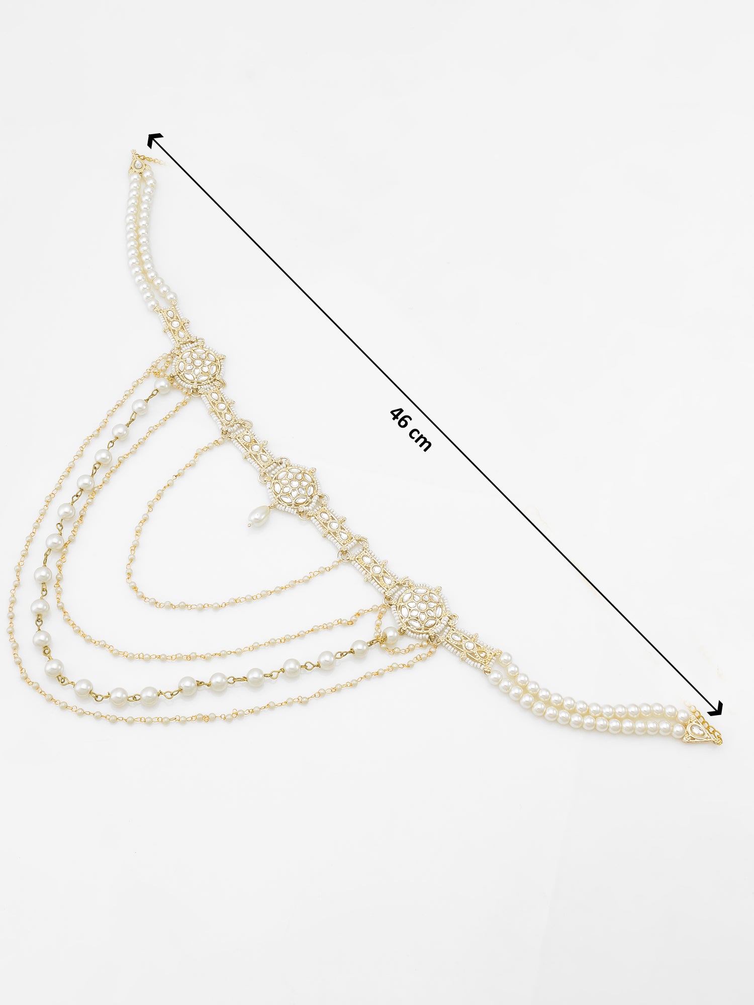 Aadita Pearl and Kundan Multi-Layer Kamarbandh Waist Chain