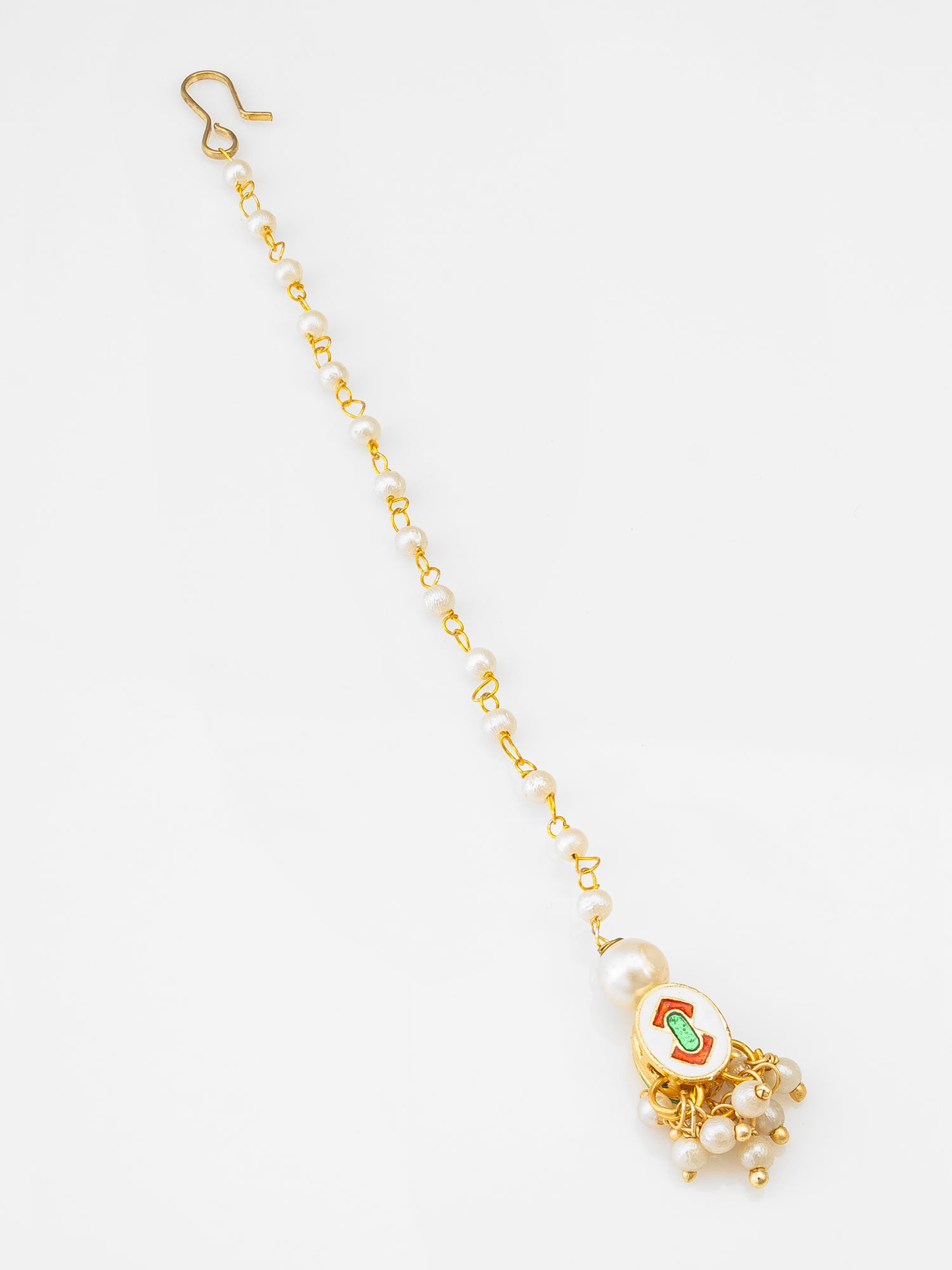 Aadita Gold Plated Pearl & Kundan Traditional Maang Tikka for Women