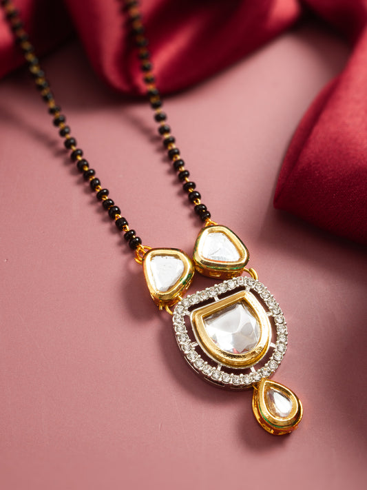 Aadita Traditional Kundan and Green Enamel Mangalsutra