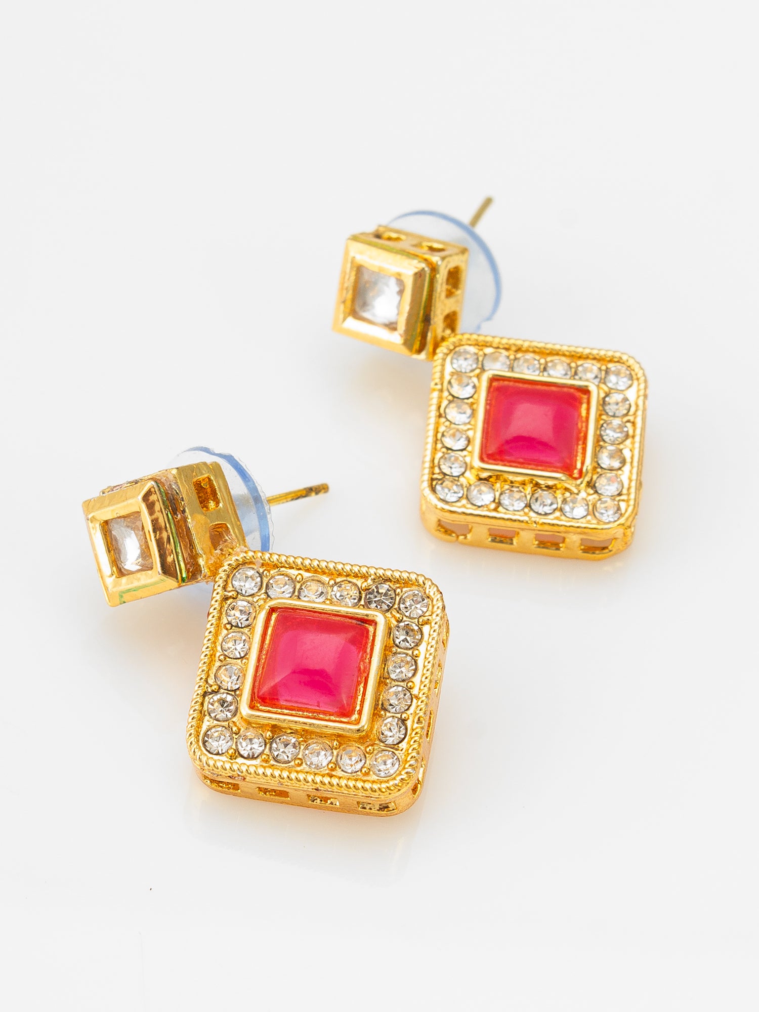Aadita Ruby Pink Square Mangalsutra Set