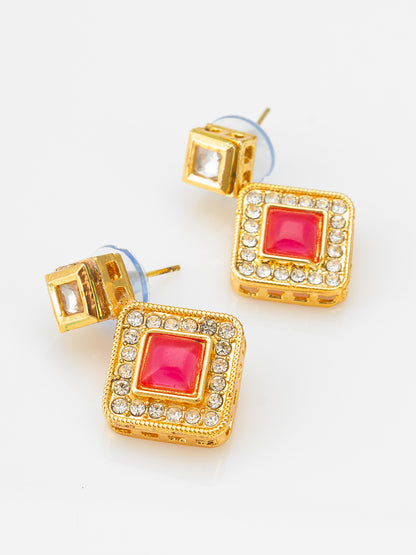 Aadita Ruby Pink Square Mangalsutra Set