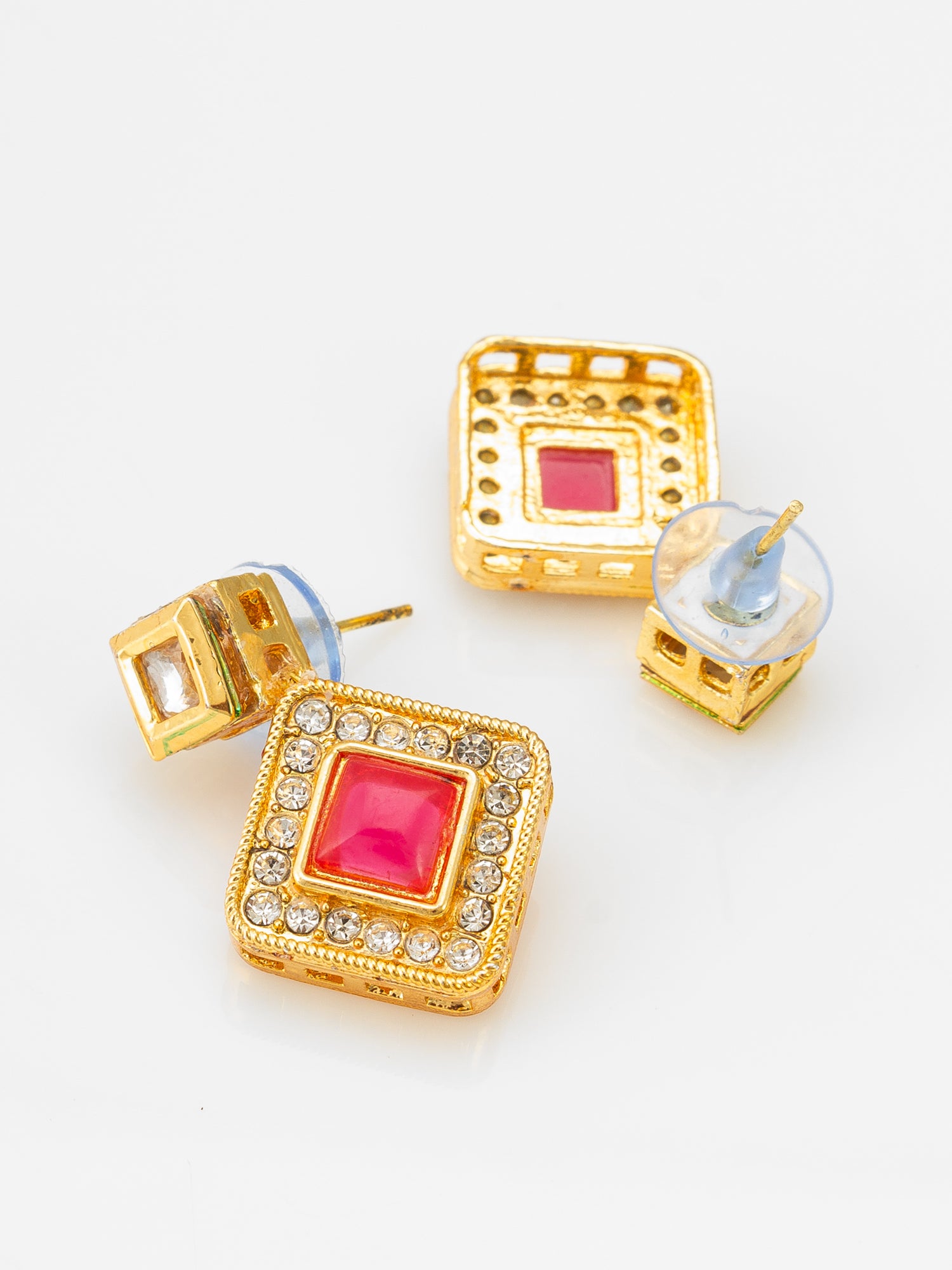 Aadita Ruby Pink Square Mangalsutra Set