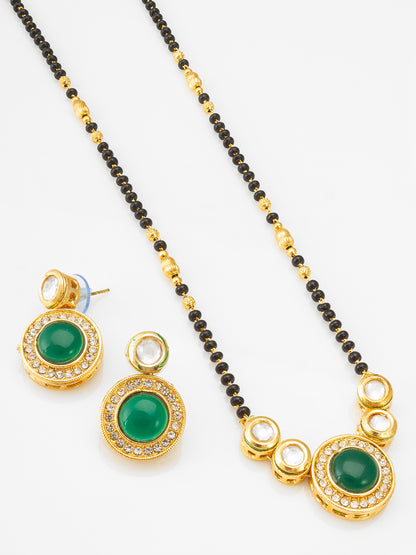 Aadita Emerald Green Circular Mangalsutra Set