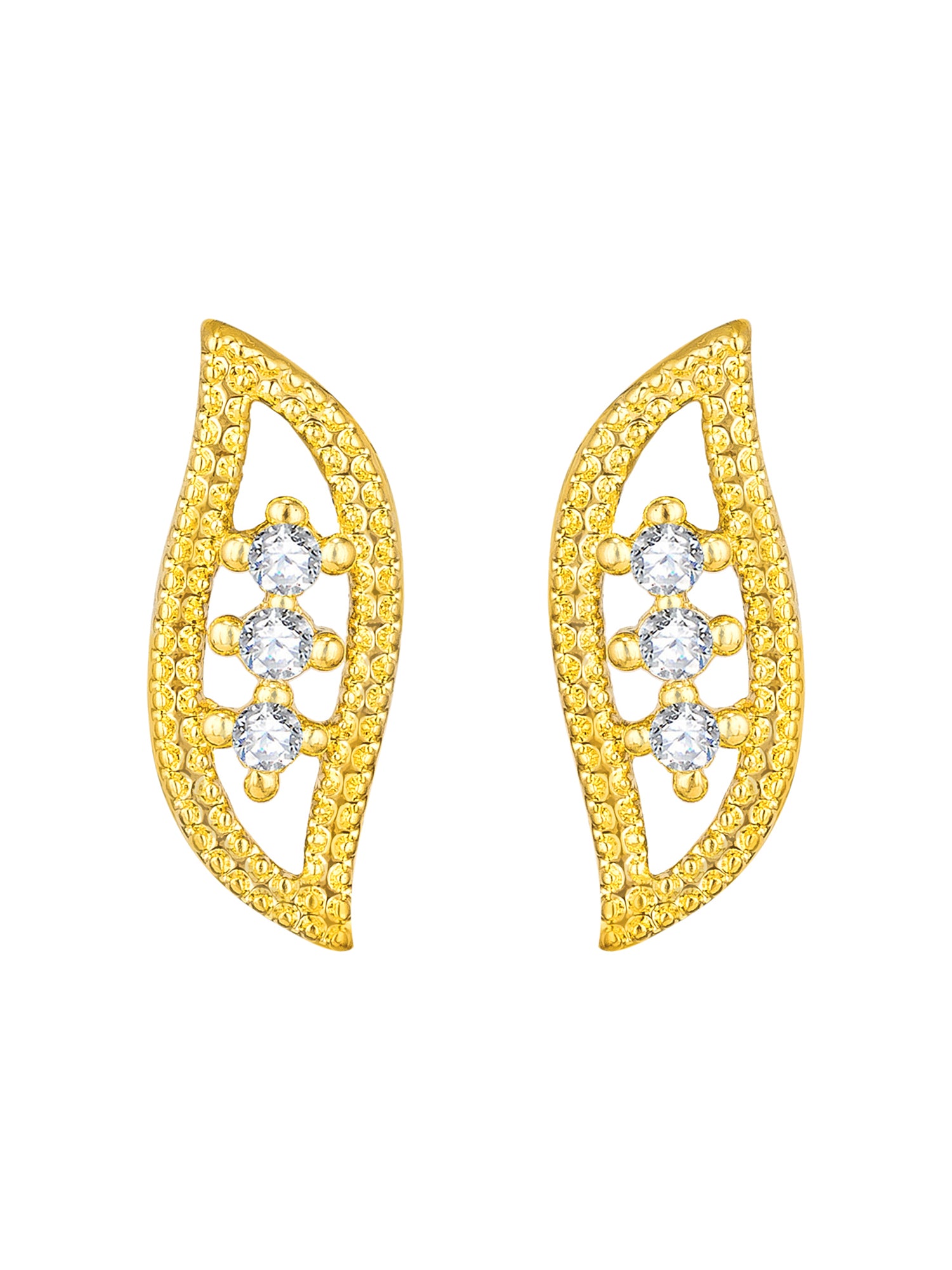 Aadita Gold-Plated AD Stone Leaf Mangalsutra Pendant Set with Black Bead Chain and Matching Earrings