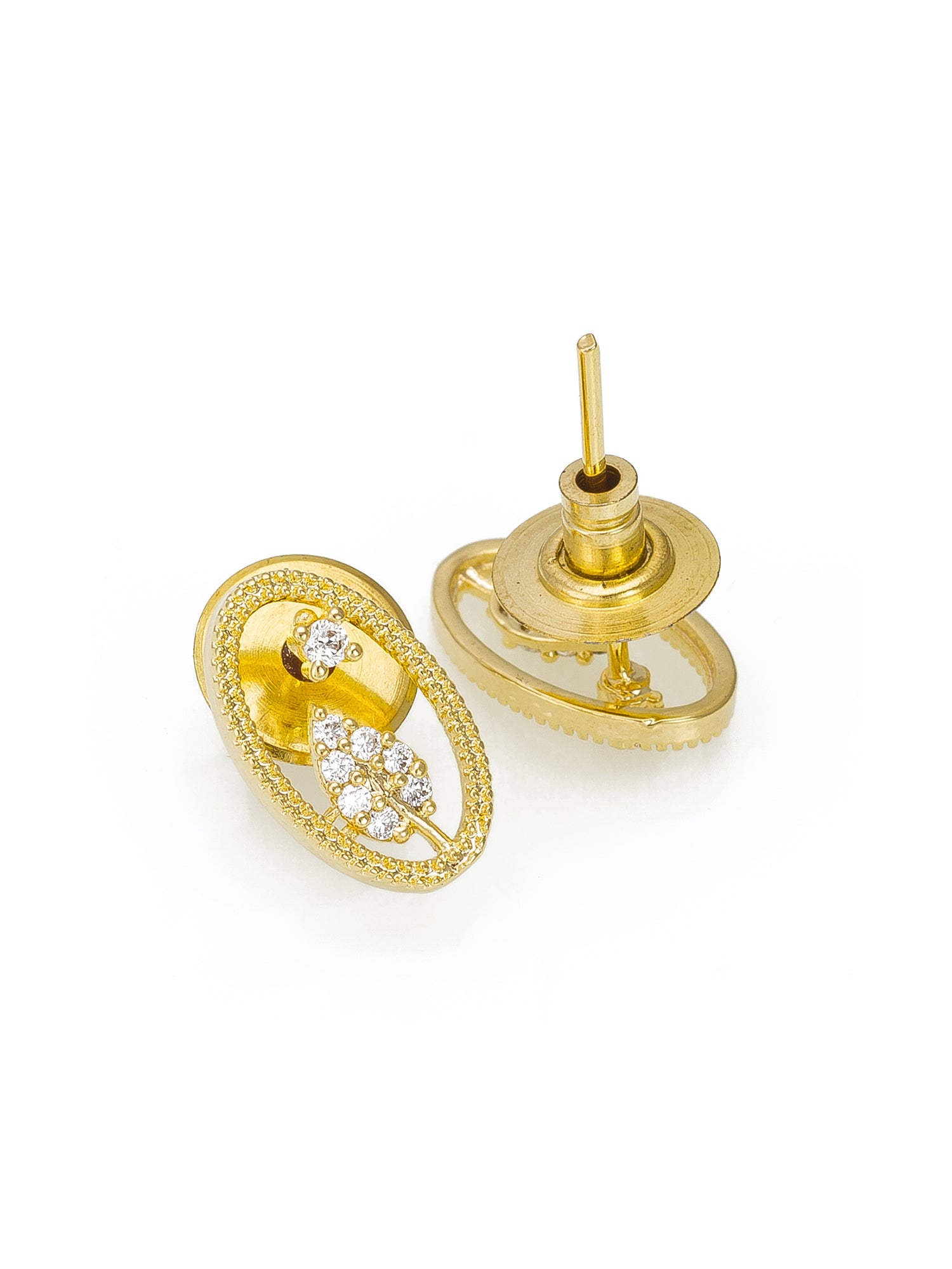 Aadita Office Wear Gold-Toned Oval Floral Mangalsutra Set with Long Black Beads Chain and Matching Earrings