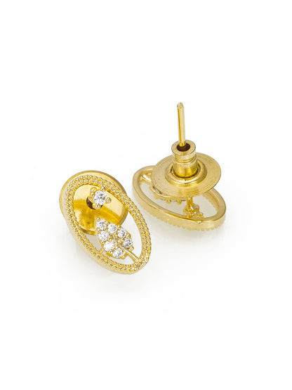 Aadita Office Wear Gold-Toned Oval Floral Mangalsutra Set with Long Black Beads Chain and Matching Earrings