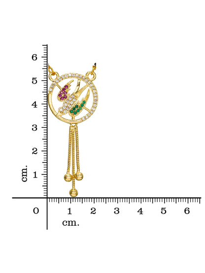 Aadita Gold Plated Floral Leaf Motif Mangalsutra