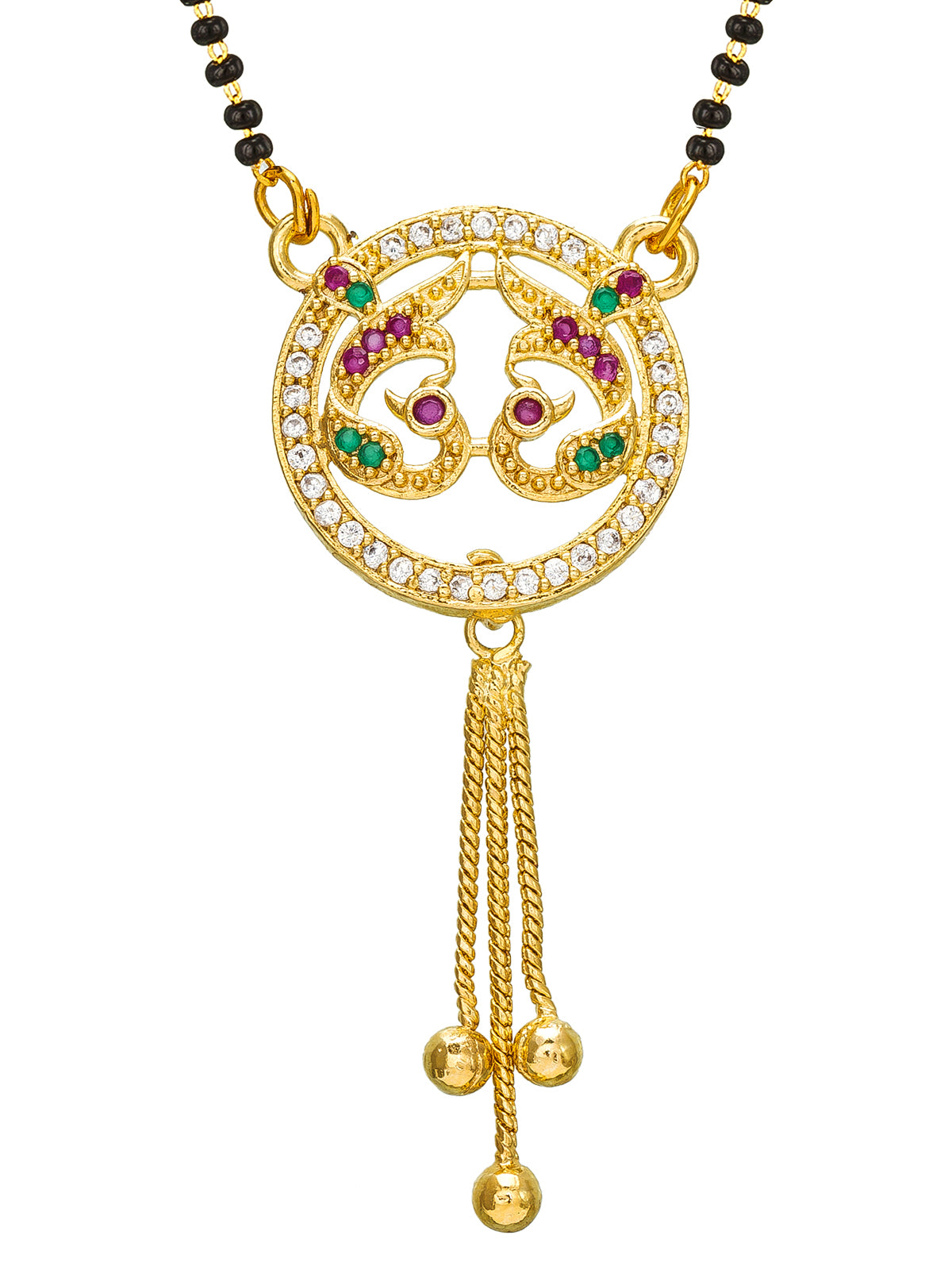 Aadita Twin Peacock Design Mangalsutra