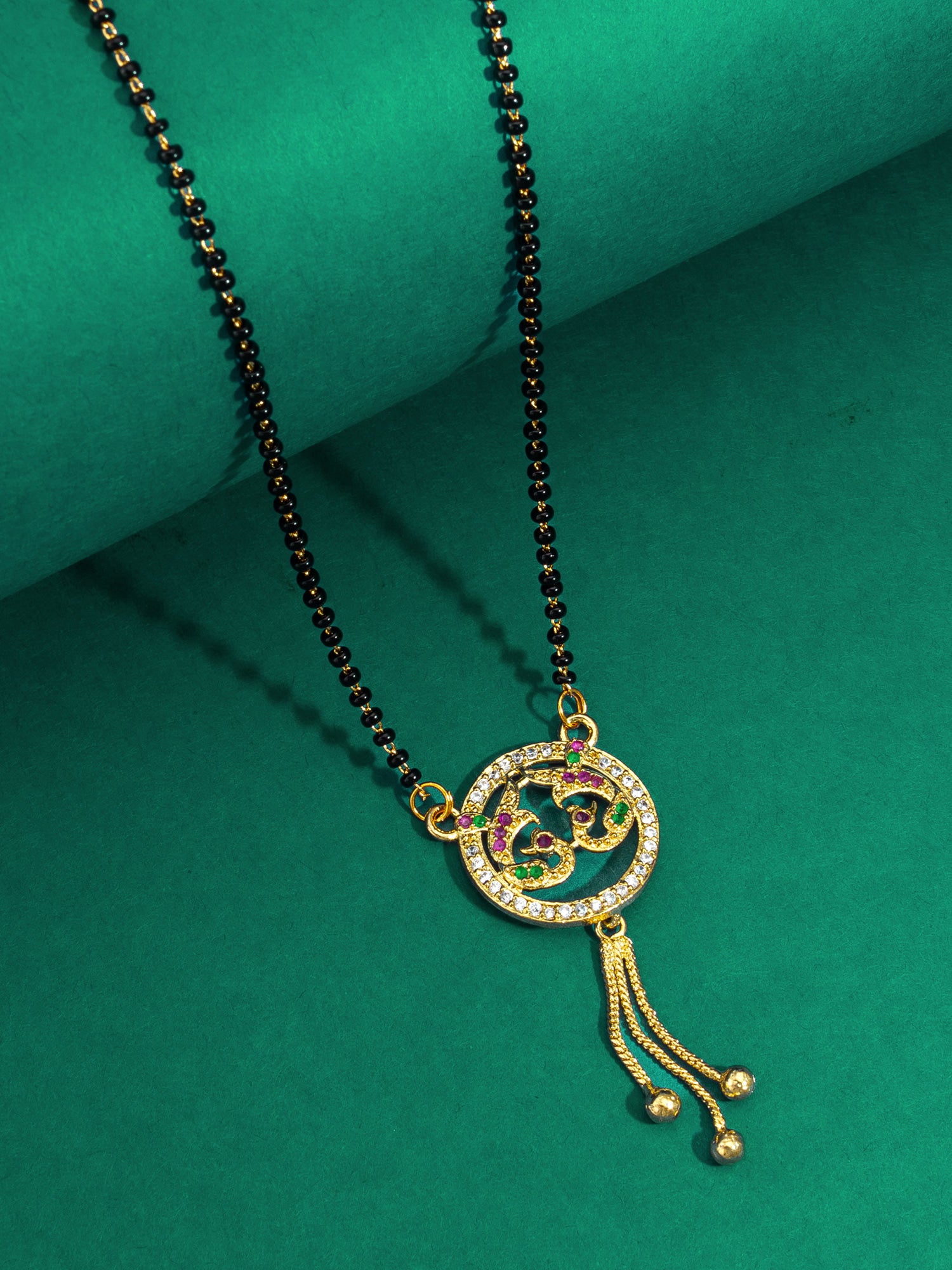 Aadita Twin Peacock Design Mangalsutra