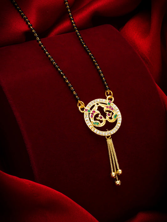 Aadita Twin Peacock Design Mangalsutra