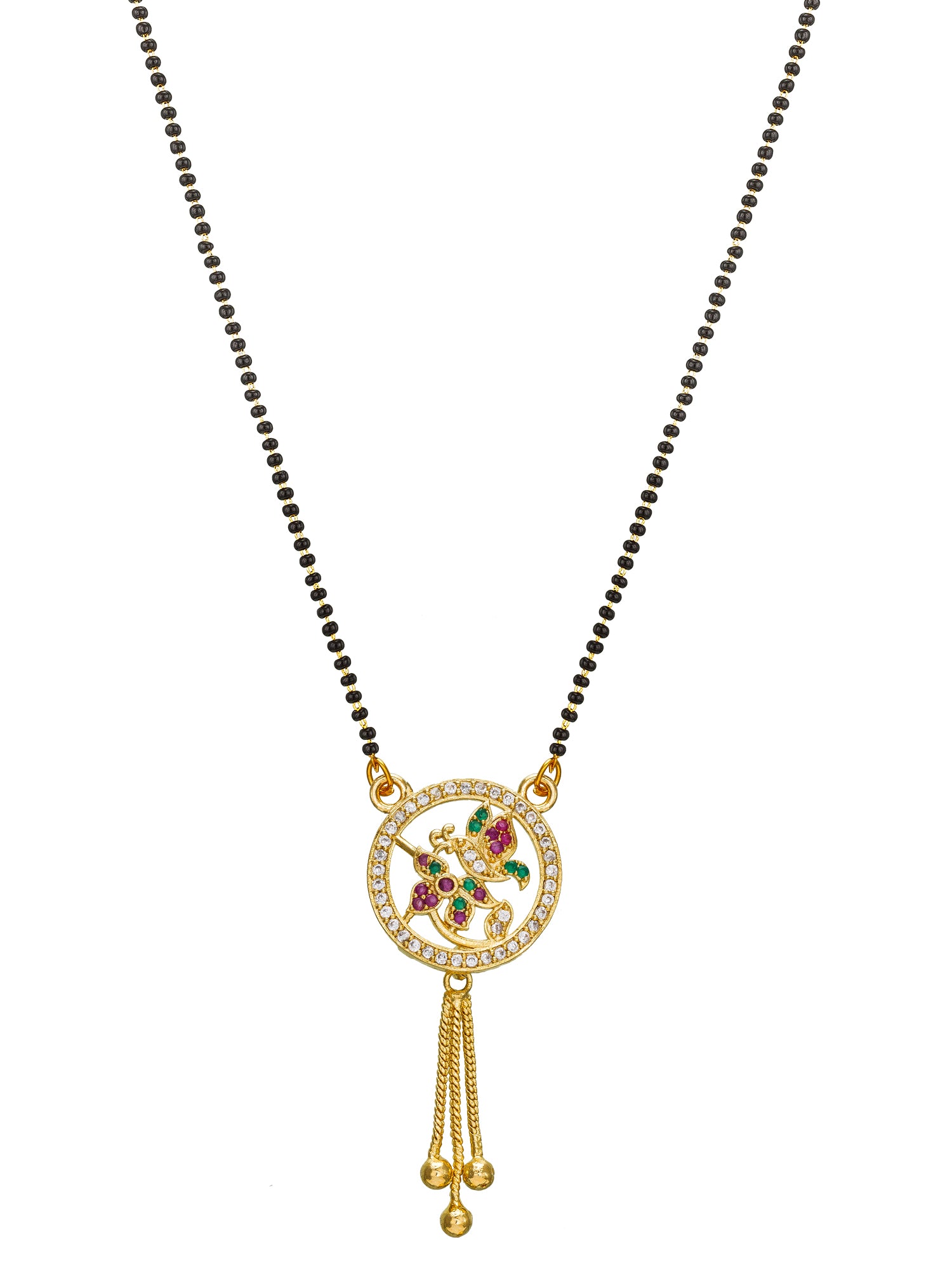 Aadita Abstract Floral Crystal Mangalsutra