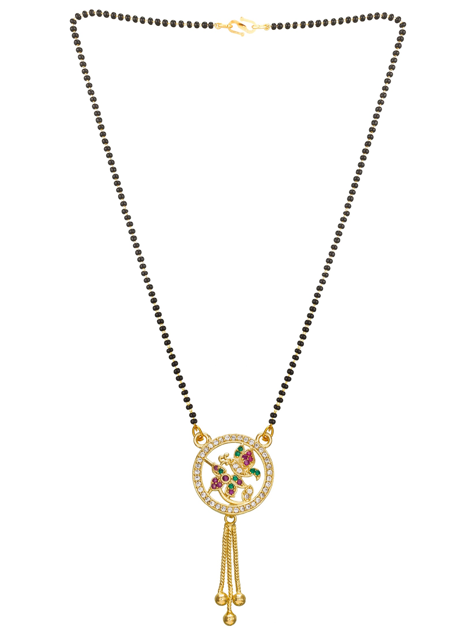 Aadita Abstract Floral Crystal Mangalsutra