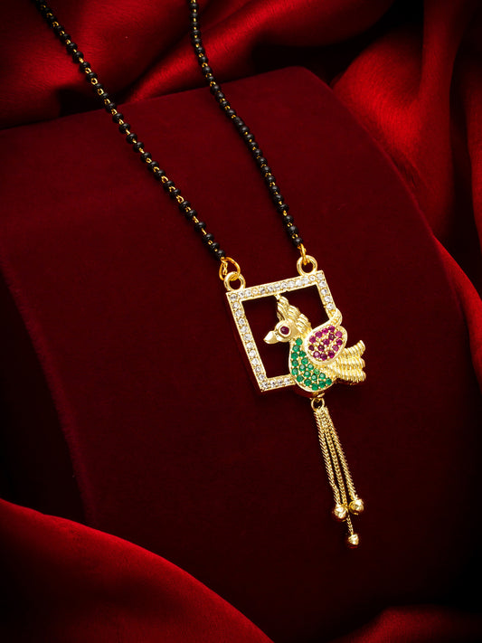 Aadita Square Frame Peacock Mangalsutra