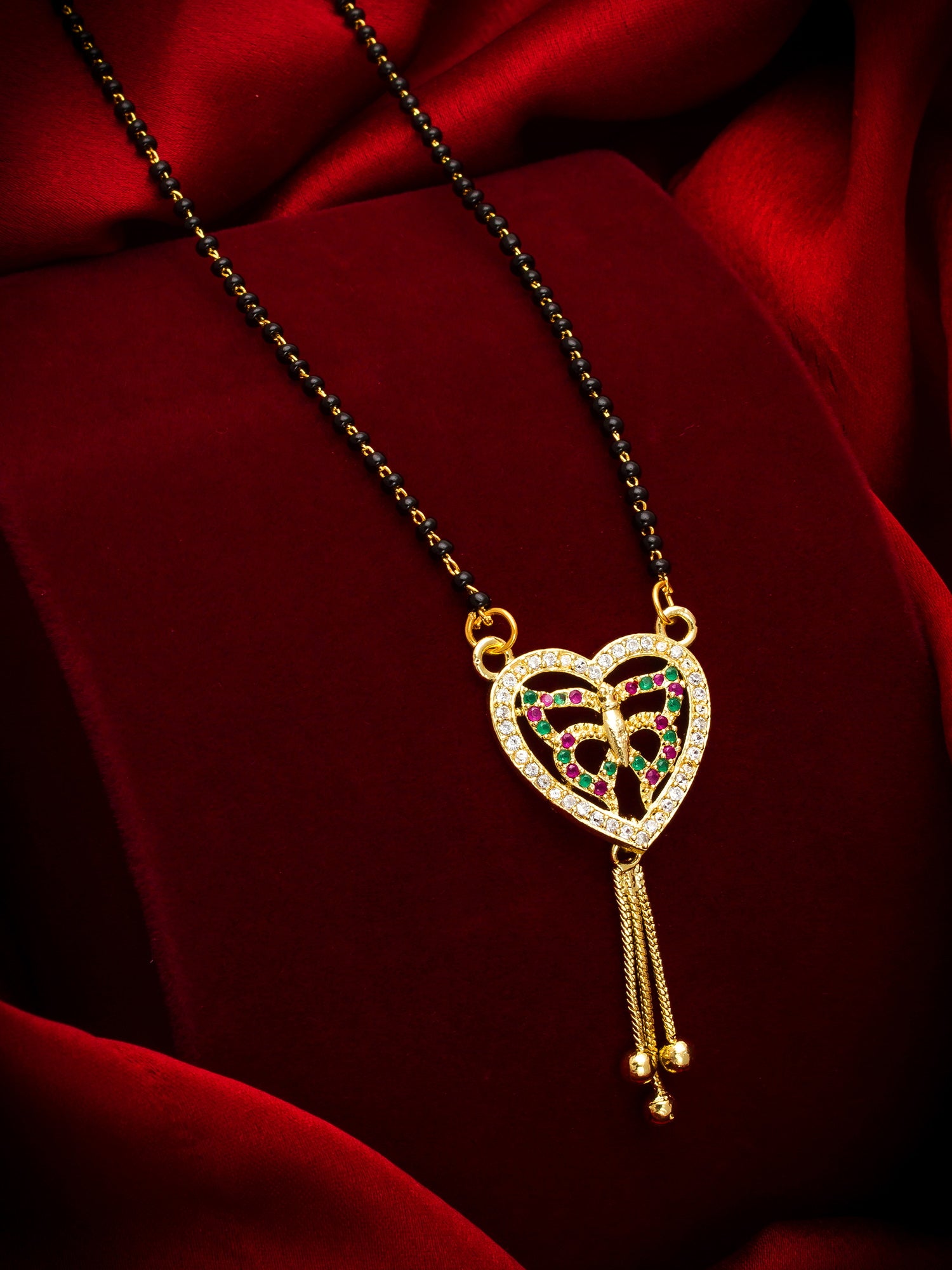 Aadita Heart Shape Butterfly Mangalsutra