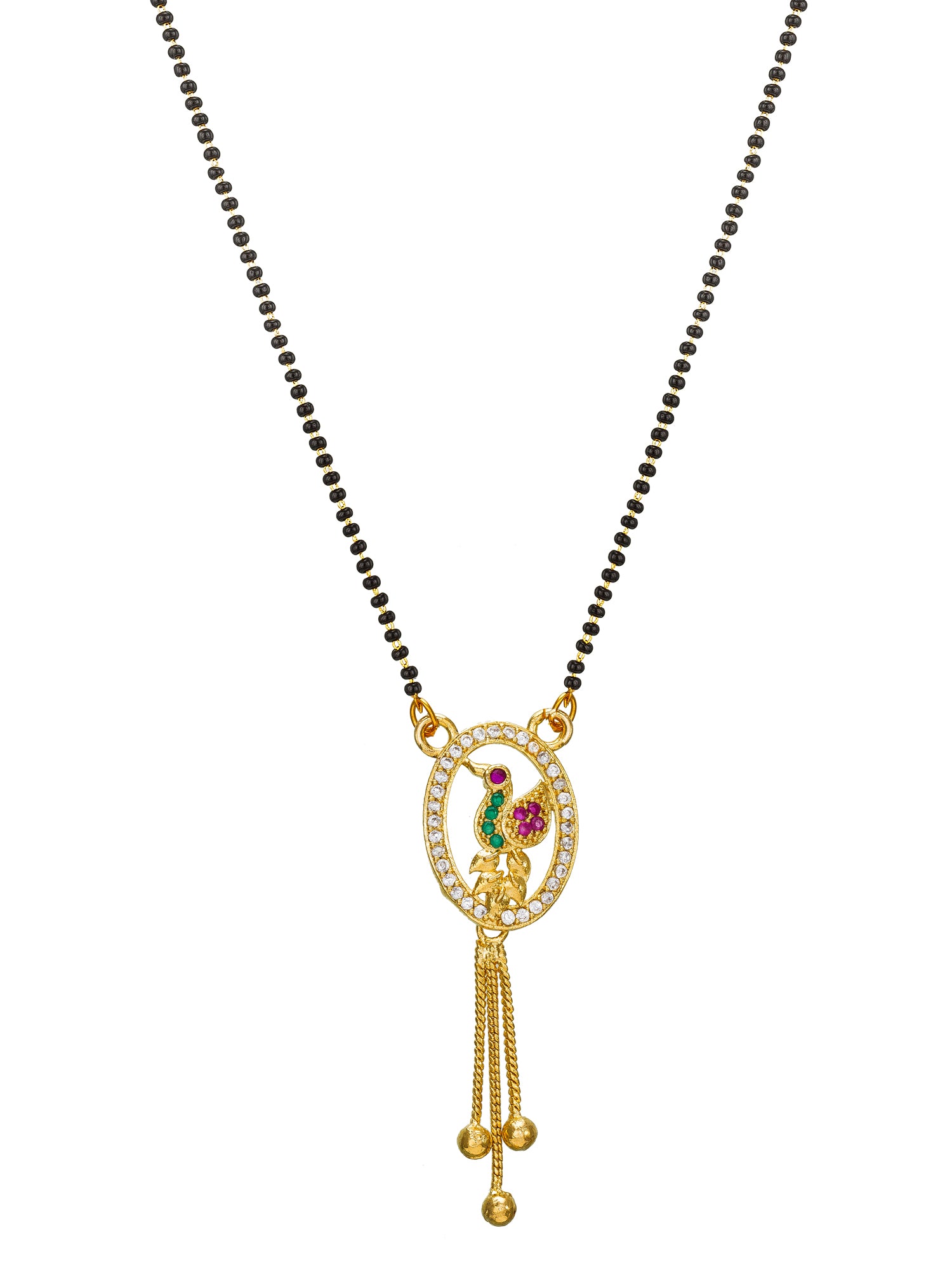 Aadita Oval Peacock Motif Mangalsutra