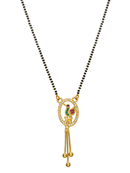 Aadita Oval Peacock Motif Mangalsutra