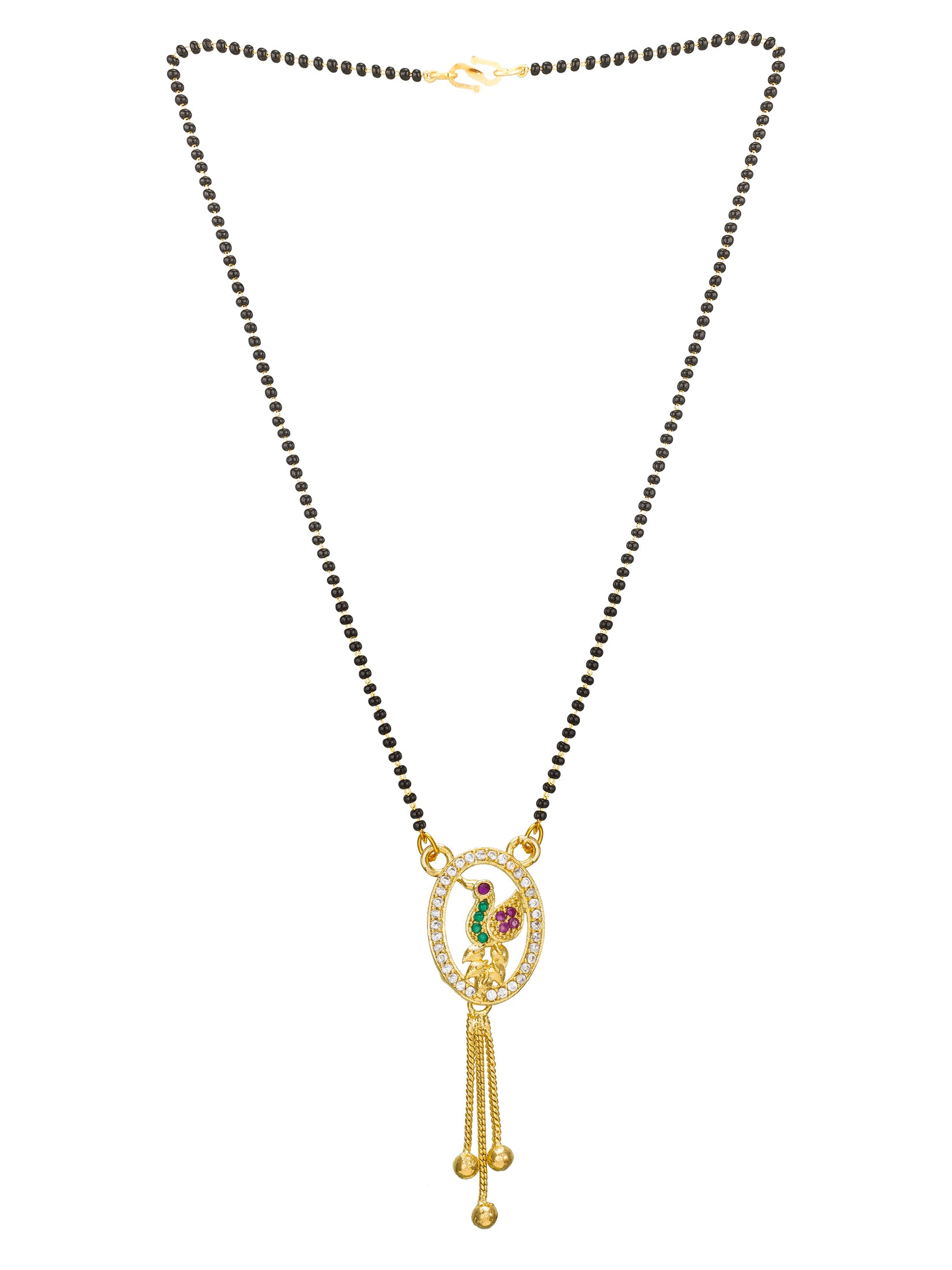Aadita Oval Peacock Motif Mangalsutra