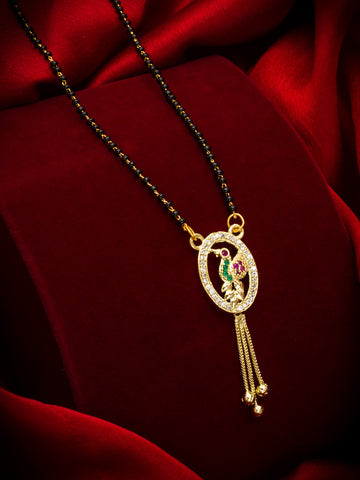 Aadita Oval Peacock Motif Mangalsutra