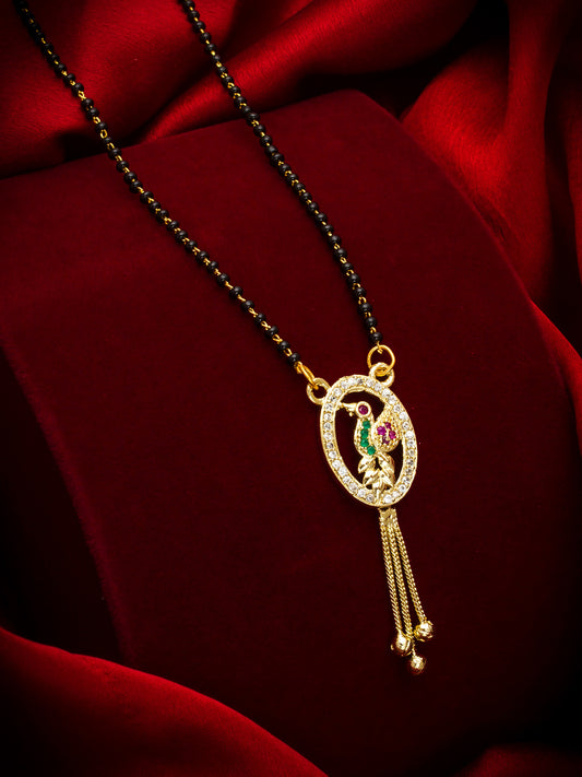 Aadita Oval Peacock Motif Mangalsutra