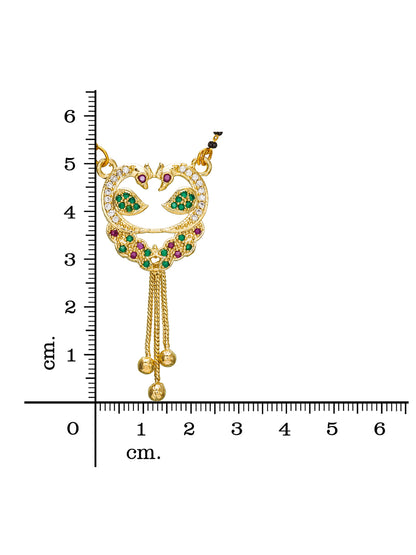 Aadita Twin Peacock Openwork Mangalsutra with Tassel Drops