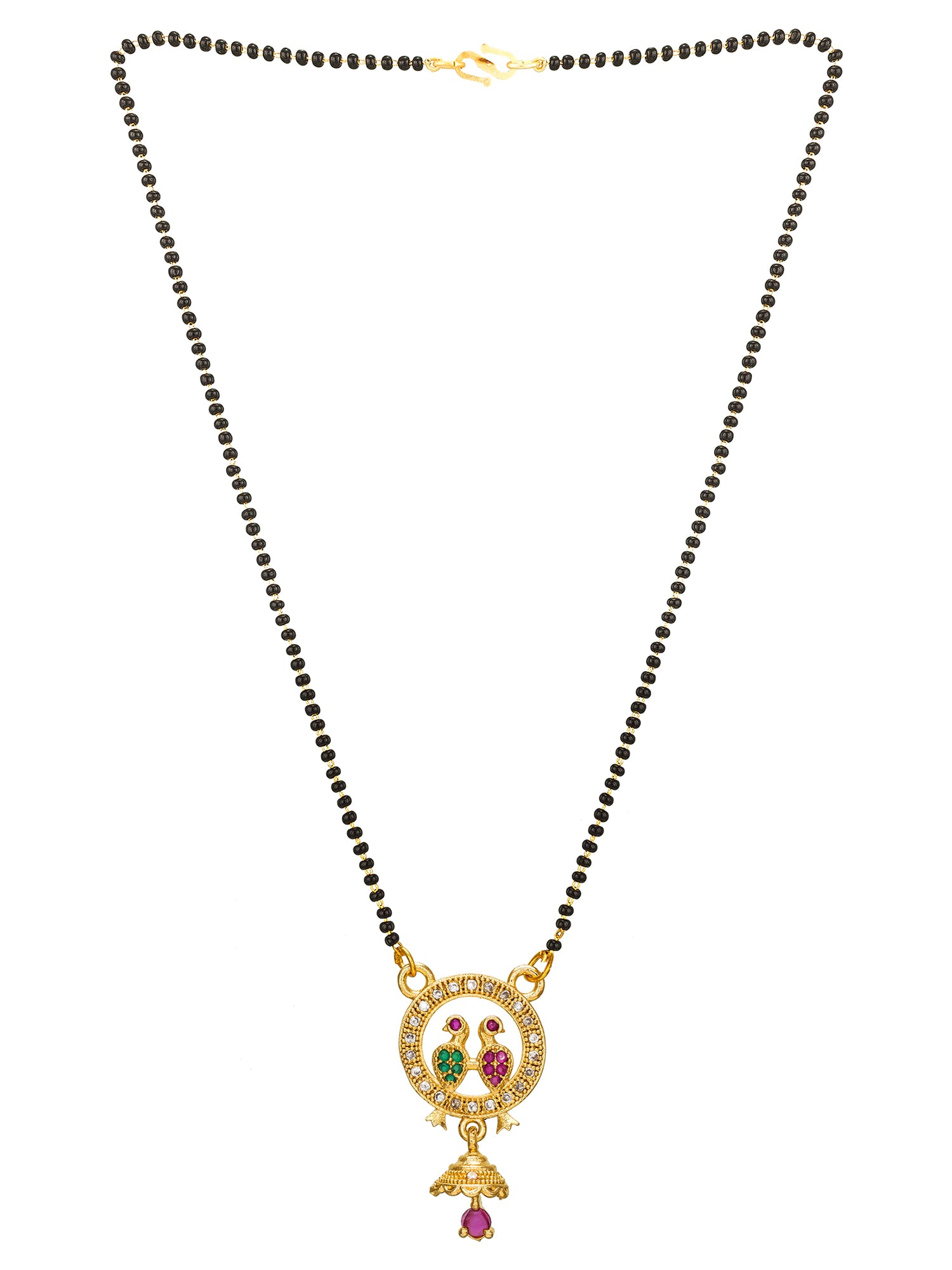 Aadita Circular Bird Motif Mangalsutra with Jhumka Charm