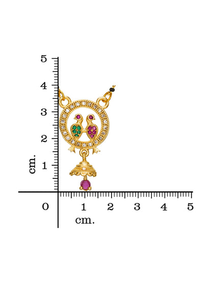 Aadita Circular Bird Motif Mangalsutra with Jhumka Charm