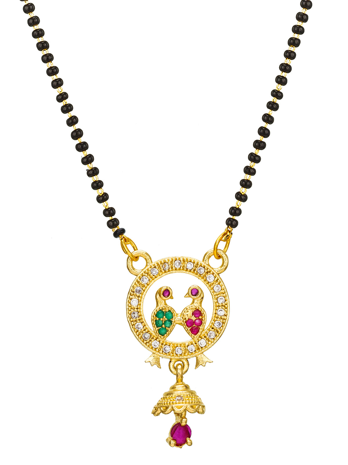 Aadita Traditional Twin Bird Mangalsutra with Bell Drop