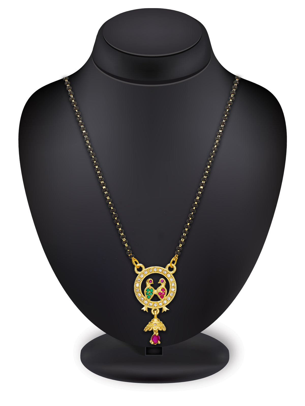 Aadita Traditional Twin Bird Mangalsutra with Bell Drop