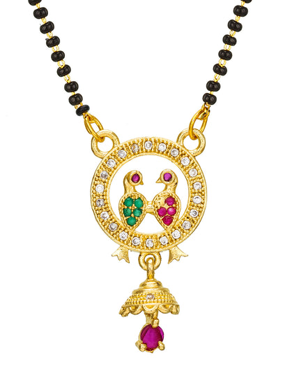 Aadita Traditional Twin Bird Mangalsutra with Bell Drop