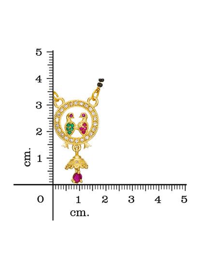 Aadita Traditional Twin Bird Mangalsutra with Bell Drop