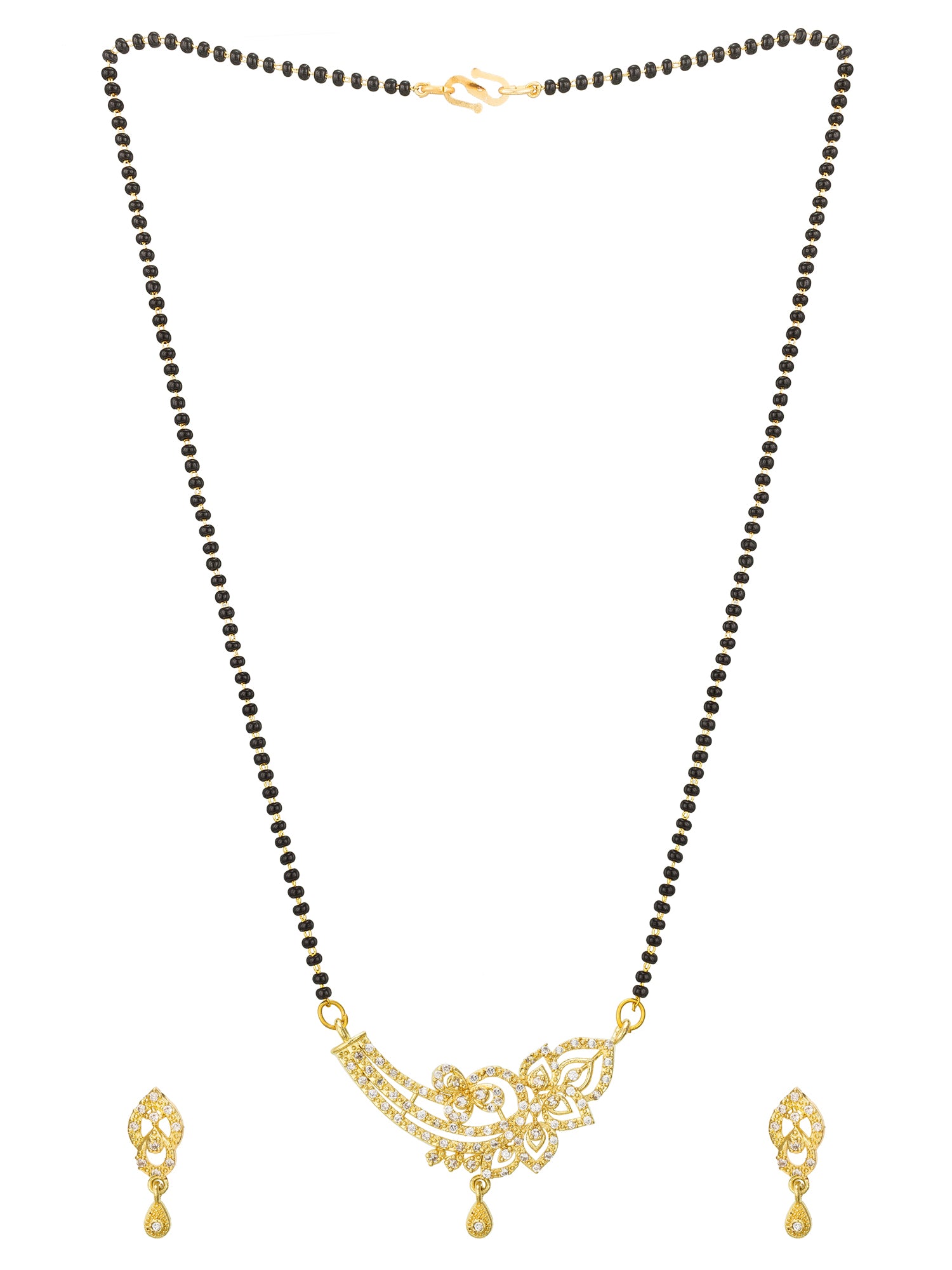 Aadita Asymmetrical Floral Vine Mangalsutra Set