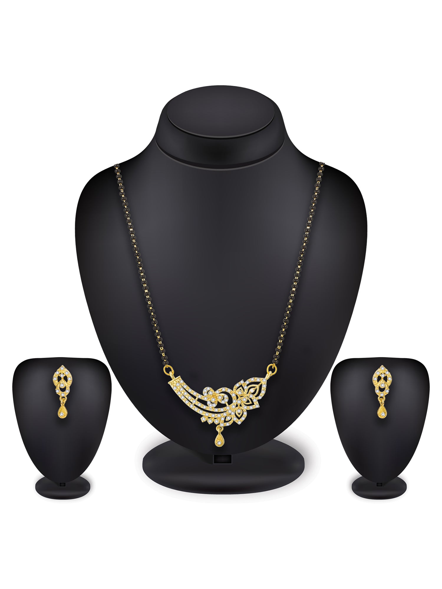 Aadita Asymmetrical Floral Vine Mangalsutra Set