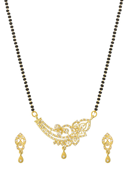 Aadita Asymmetrical Floral Vine Mangalsutra Set