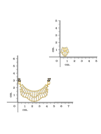 Aadita Geometric Mesh Crescent Mangalsutra Set