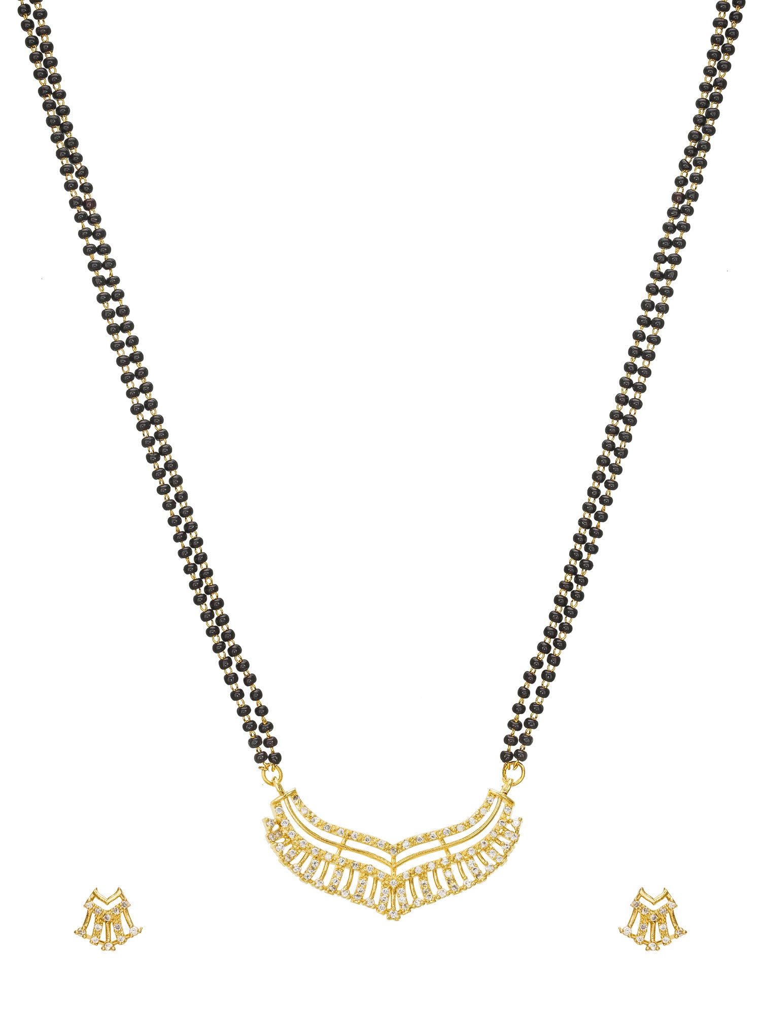 Aadita Structured Chevron V-Shape Mangalsutra Set