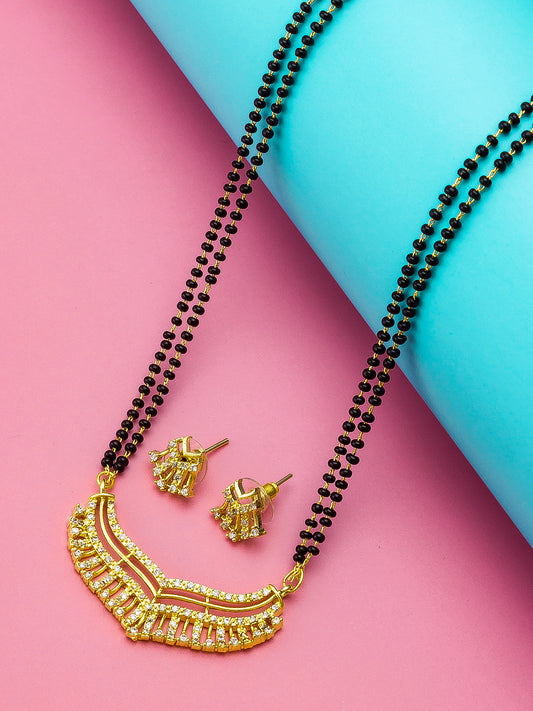 Aadita Structured Chevron V-Shape Mangalsutra Set