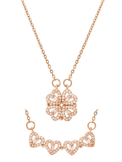 Aadita Convertible Magnetic Heart Clover Pendent