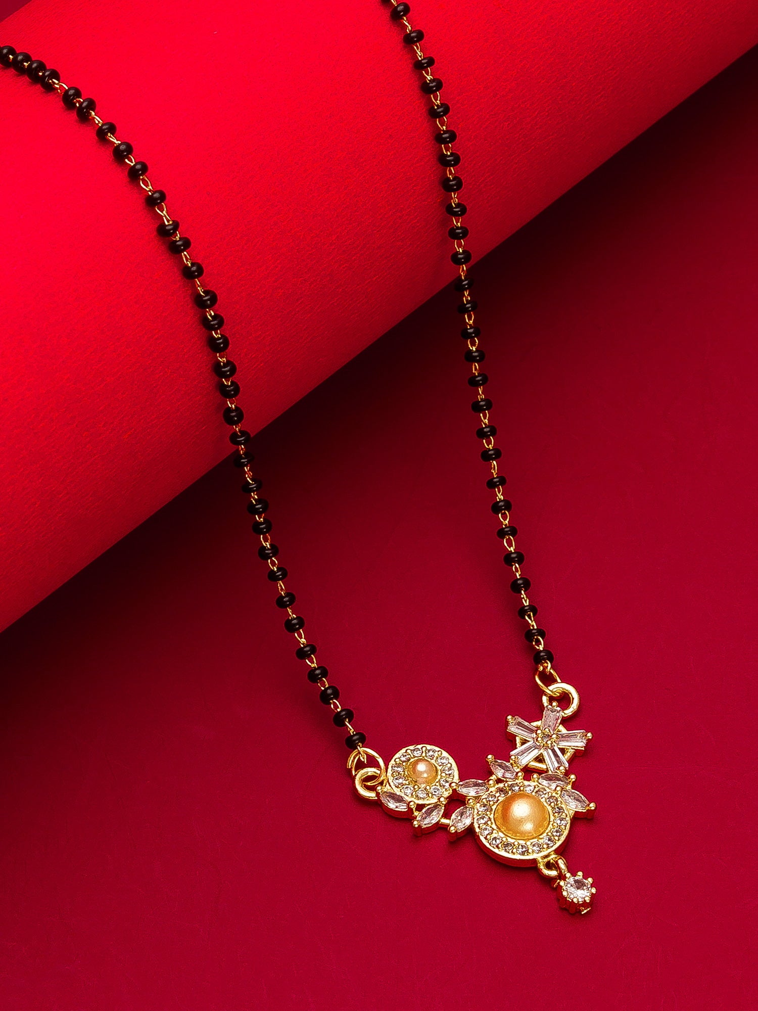 Aadita Floral Cluster Asymmetrical Mangalsutra