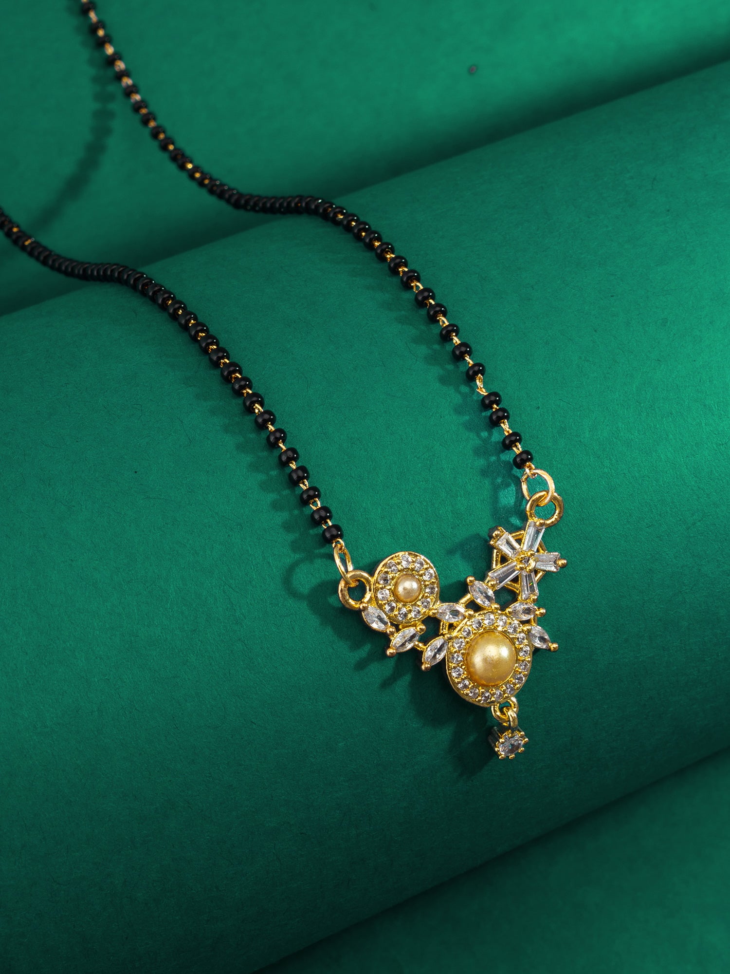 Aadita Floral Cluster Asymmetrical Mangalsutra