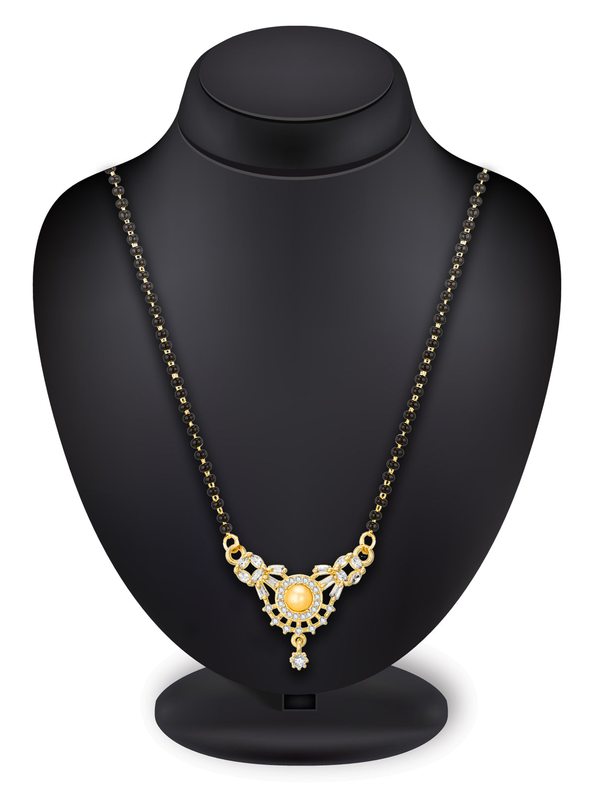 Aadita Arched Pearl & Stone Mangalsutra