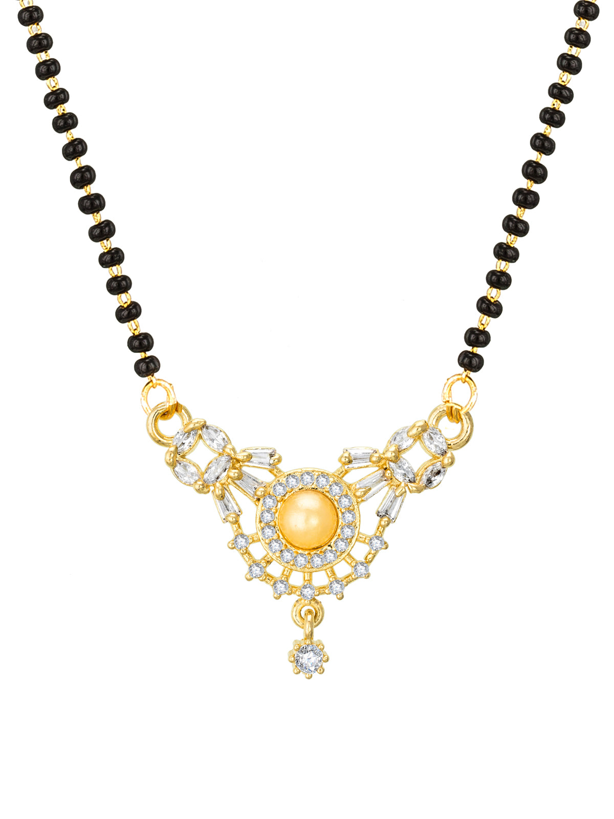 Aadita Arched Pearl & Stone Mangalsutra