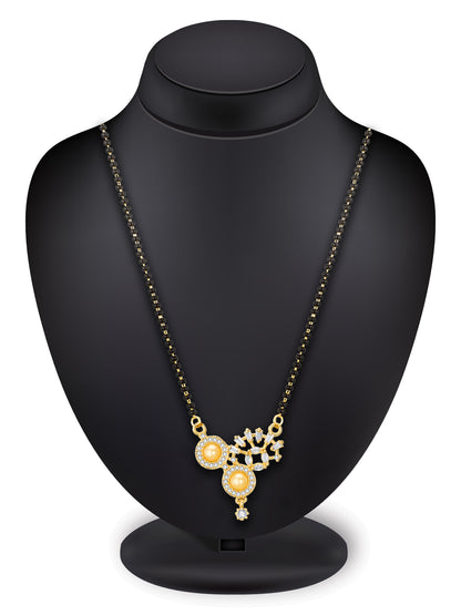 Aadita Contemporary Pearl & Crystal Mangalsutra