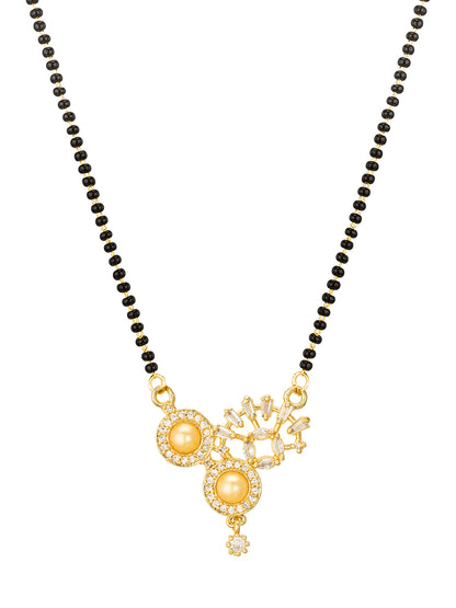 Aadita Contemporary Pearl & Crystal Mangalsutra