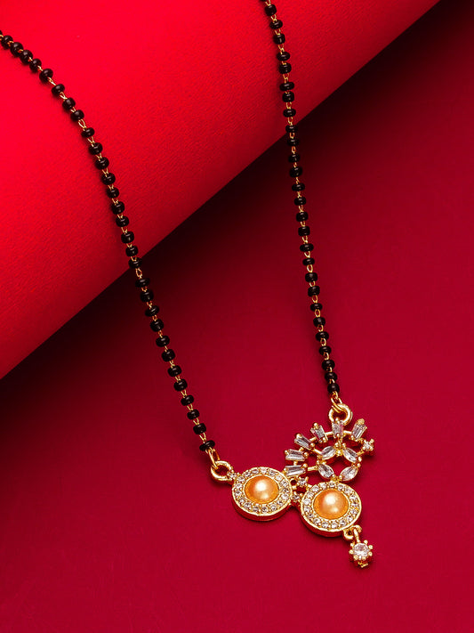 Aadita Contemporary Pearl & Crystal Mangalsutra
