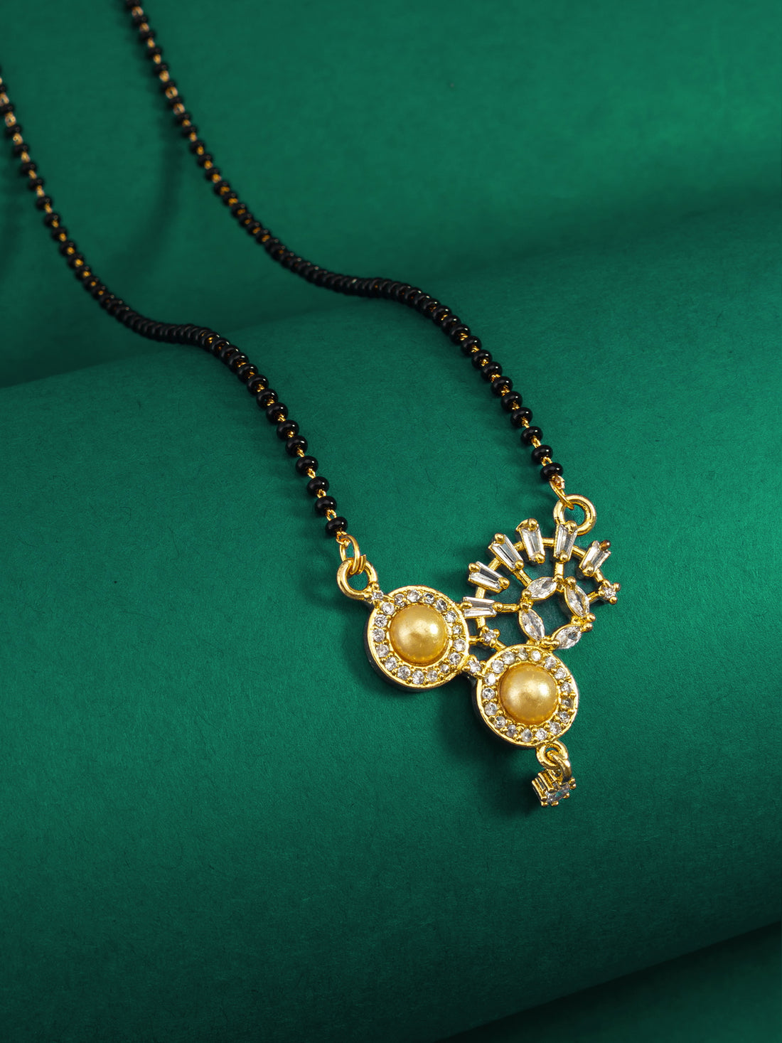 Contemporary Pearl & Crystal Mangalsutra