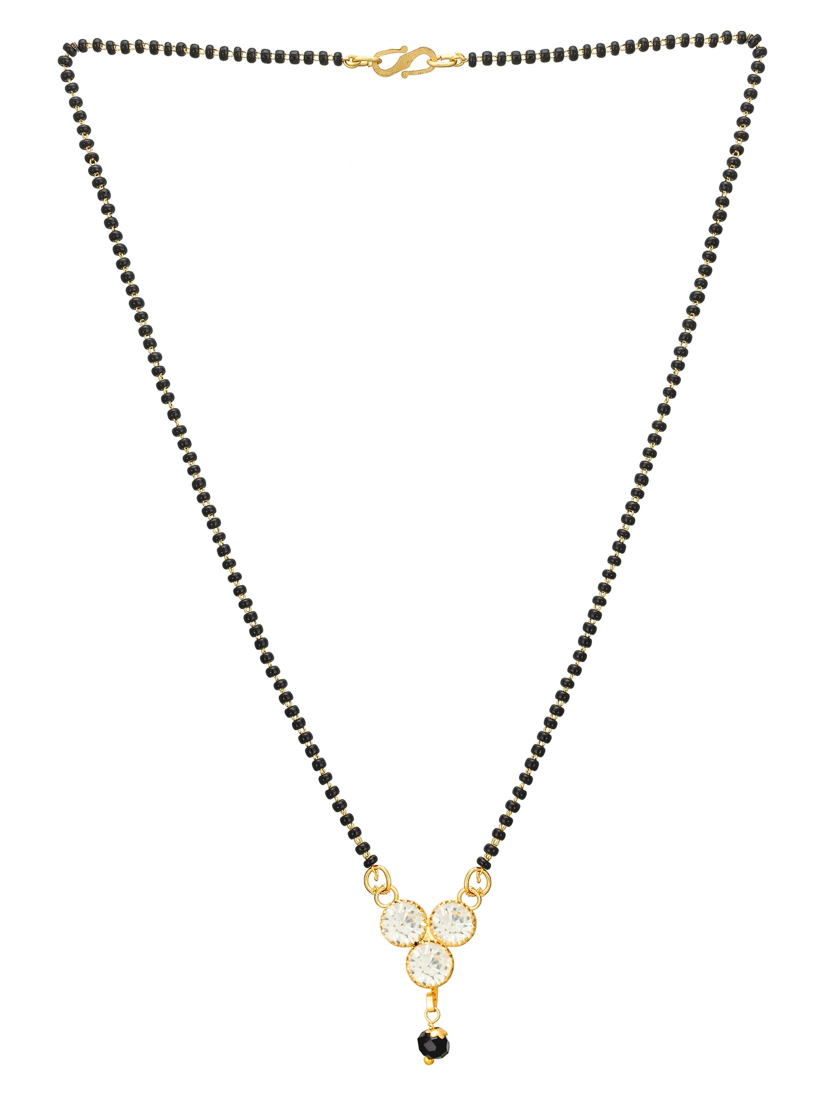 Aadita Three-Stone Floral Crystal Mangalsutra