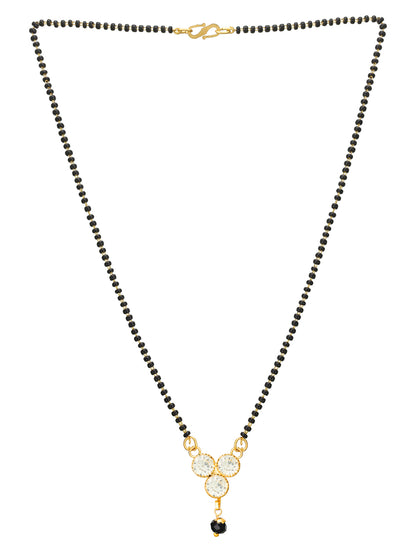Aadita Three-Stone Floral Crystal Mangalsutra