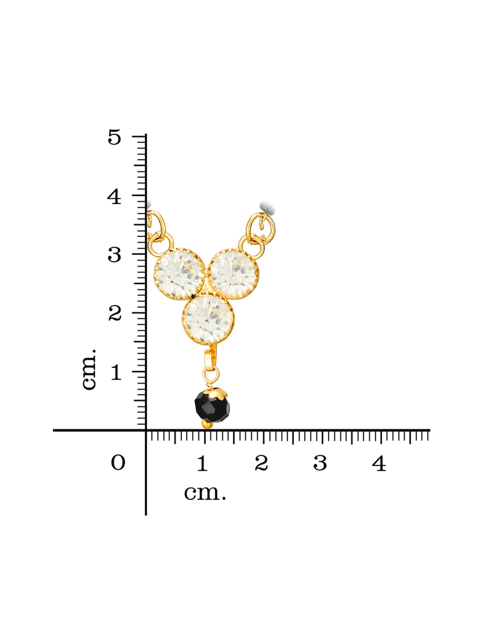 Aadita Three-Stone Floral Crystal Mangalsutra